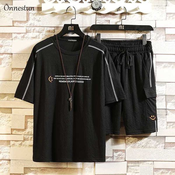 onnestun summer men sports suit new arrivals fashion casual short sleeve t-shirt shorts loose hip hop print two-piece set suit, Gray
onnestun summer men sports suit new arrivals fashion casual short sleeve t-shirt shorts loose hip hop print two-piece set suit, Gray
