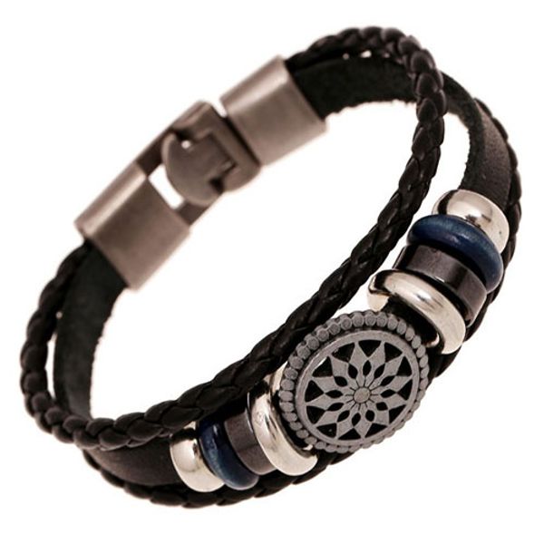 multilayer bracelet men casual fashion braided leather bracelets for women wood bead bracelet punk rock men jewelry, Golden;silver
multilayer bracelet men casual fashion braided leather bracelets for women wood bead bracelet punk rock men jewelry, Golden;silver