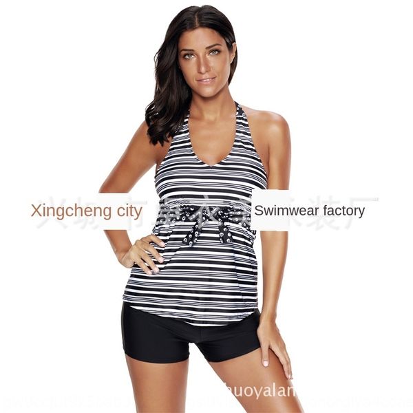 2019 split striped large size conservative bikini high bikini swimsuit elastic high waist swimsuit, White;black
2019 split striped large size conservative bikini high bikini swimsuit elastic high waist swimsuit, White;black