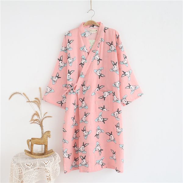 print cartoon rabbits robe women cotton kimono bathrobe gown summer sleepwear home clothes cute nightgown intimate lingerie, Black;red
print cartoon rabbits robe women cotton kimono bathrobe gown summer sleepwear home clothes cute nightgown intimate lingerie, Black;red