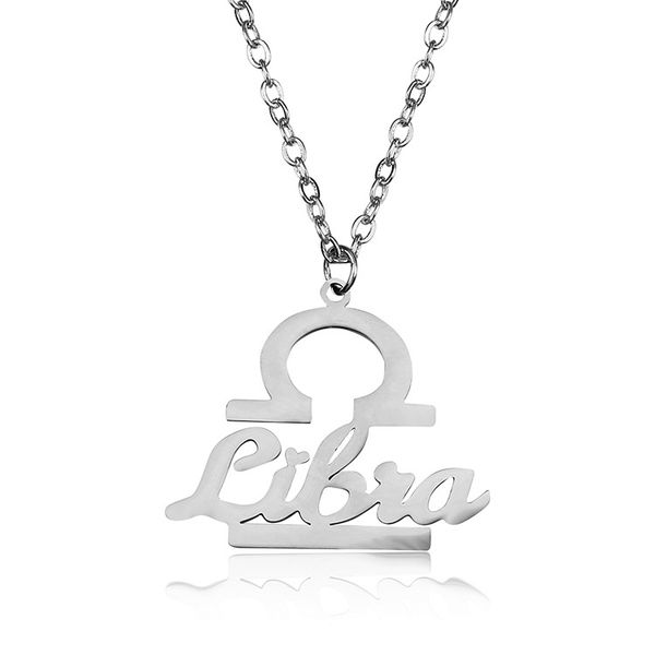 pendant necklace letter libra stainless steel zodiac signs necklaces for women 12 constellation jewelry women, Silver
pendant necklace letter libra stainless steel zodiac signs necklaces for women 12 constellation jewelry women, Silver
