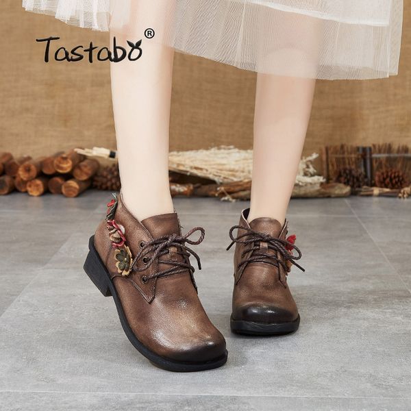 tastabo genuine leather ladies bare boots vintage ethnic style women's boots brown gray s88202 non-slip comfortable flat bottom, Black
tastabo genuine leather ladies bare boots vintage ethnic style women's boots brown gray s88202 non-slip comfortable flat bottom, Black