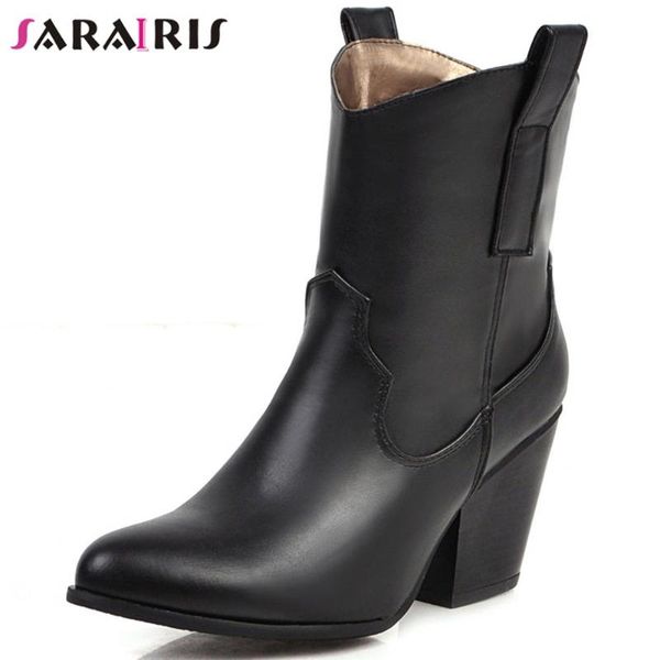 sarairisfashion female chunky heels pointed toe black boots casaul office slip on boots women western shoes woman
sarairisfashion female chunky heels pointed toe black boots casaul office slip on boots women western shoes woman
