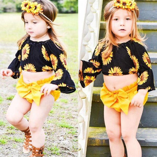 2pcs girls clothes with sunflower print summer toddler kids sunflower print flare sleeve yellow shorts baby set girl outfits, White
2pcs girls clothes with sunflower print summer toddler kids sunflower print flare sleeve yellow shorts baby set girl outfits, White