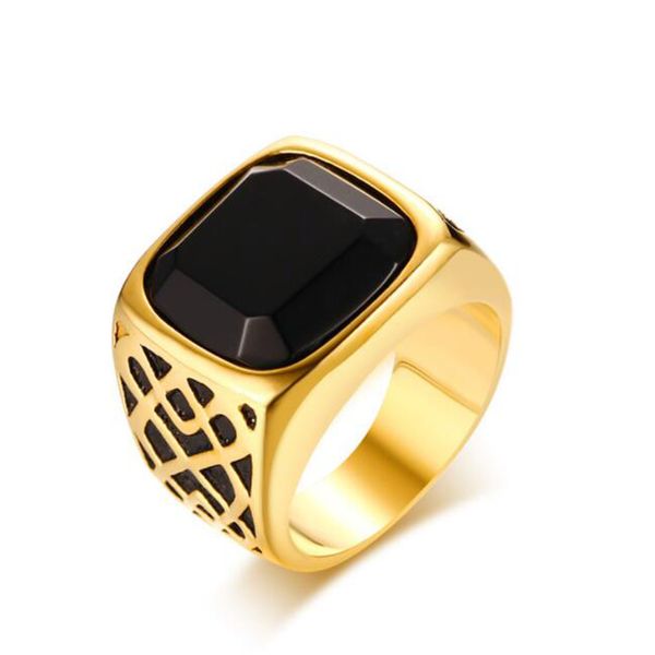 men square black carnelian semi-precious stone signet ring in gold tone stainless steel for male jewelry anillos accessories, Golden;silver
men square black carnelian semi-precious stone signet ring in gold tone stainless steel for male jewelry anillos accessories, Golden;silver
