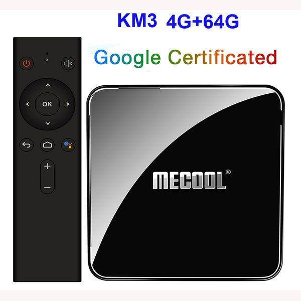 Mecool KM3 Android 9.0 TV Box Google аттестованный Голосовой ввод 4 ГБ DDR4 64GB Amlogic S905x2 2.4G 5G Wi-Fi BT4.2 Set T
Mecool KM3 Android 9.0 TV Box Google аттестованный Голосовой ввод 4 ГБ DDR4 64GB Amlogic S905x2 2.4G 5G Wi-Fi BT4.2 Set T