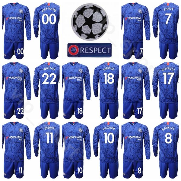2020 long sleeve soccer 17 mateo kovacic jersey set 7 kante 10 willian 20 hudson odoi 18 giroud azpilicueta football shirt kits uniform, Black
2020 long sleeve soccer 17 mateo kovacic jersey set 7 kante 10 willian 20 hudson odoi 18 giroud azpilicueta football shirt kits uniform, Black