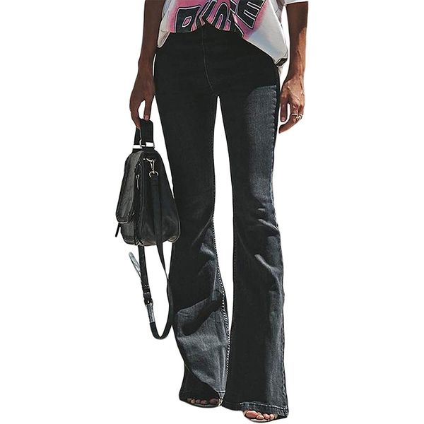 women flare jeans pants regular casual vintage denim stretch bell bottom trousers wide leg jeans mid waist, Blue
women flare jeans pants regular casual vintage denim stretch bell bottom trousers wide leg jeans mid waist, Blue
