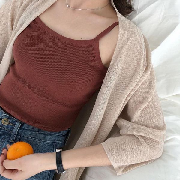 2018 summer new style korean-style slim fit slimming camisole versatile casual knit low waist jersey women's dress students, Black
2018 summer new style korean-style slim fit slimming camisole versatile casual knit low waist jersey women's dress students, Black