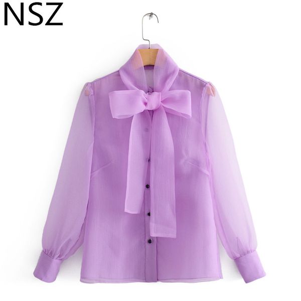 nsz women organza blouse transparent tulle shirt sheer see through bow tie neck ladies office blusas camisas purple y200402, White
nsz women organza blouse transparent tulle shirt sheer see through bow tie neck ladies office blusas camisas purple y200402, White