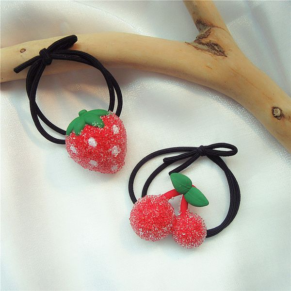 korean children simple cute fruit red strawberry cherry elastic hair bands fashion sweet girl princess ponytail hair accessories, Slivery;white 
korean children simple cute fruit red strawberry cherry elastic hair bands fashion sweet girl princess ponytail hair accessories, Slivery;white