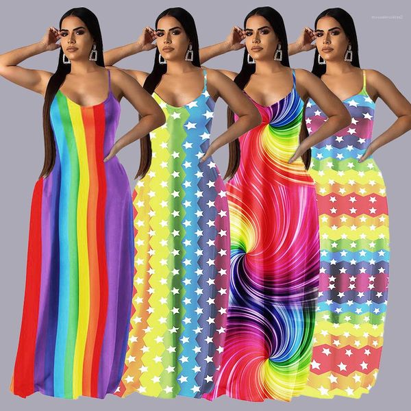 strap rainbow female designer clothing summer new casual ladies dresses striped multicolored star womens dresses spaghetti, Black;gray
strap rainbow female designer clothing summer new casual ladies dresses striped multicolored star womens dresses spaghetti, Black;gray
