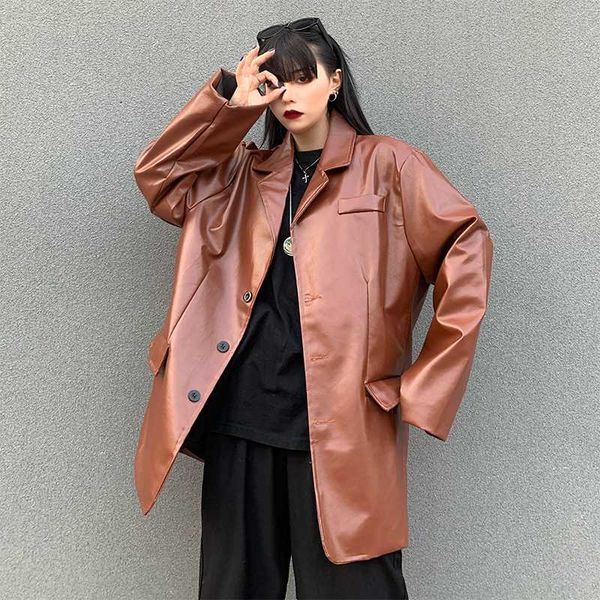 women's leather & faux 2021 spring autumn women pu coat slim turn down collar fashion short jacket streetwear py145, Black
women's leather & faux 2021 spring autumn women pu coat slim turn down collar fashion short jacket streetwear py145, Black