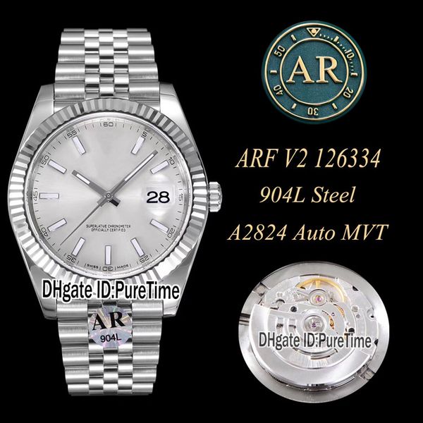 ARF V2 DateJust 41 126334 904L Steel Fluted Bezel Silver Dial ETA A2824 Automatic Mens Watch Jubilee Bracelet Best Edition New Puretime R07, Slivery;brown
ARF V2 DateJust 41 126334 904L Steel Fluted Bezel Silver Dial ETA A2824 Automatic Mens Watch Jubilee Bracelet Best Edition New Puretime R07, Slivery;brown