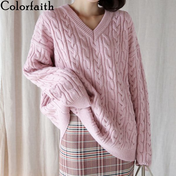 colorfaith new 2019 autumn winter women's sweaters v-neck long sleeve korean style pullover knitting casual pink sw8111, White;black
colorfaith new 2019 autumn winter women's sweaters v-neck long sleeve korean style pullover knitting casual pink sw8111, White;black