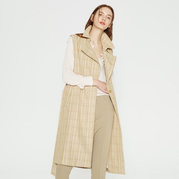 me&city new checked sleeveless trench coat vest urban office lady coat fashion slim elegant simple windbreaker vest, Black;white
me&city new checked sleeveless trench coat vest urban office lady coat fashion slim elegant simple windbreaker vest, Black;white