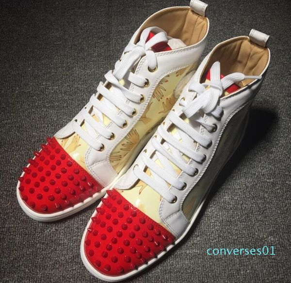 new fashion red bottom sneakers high lace-up graffiti designer mens boots mixed printing p co01, Black
new fashion red bottom sneakers high lace-up graffiti designer mens boots mixed printing p co01, Black