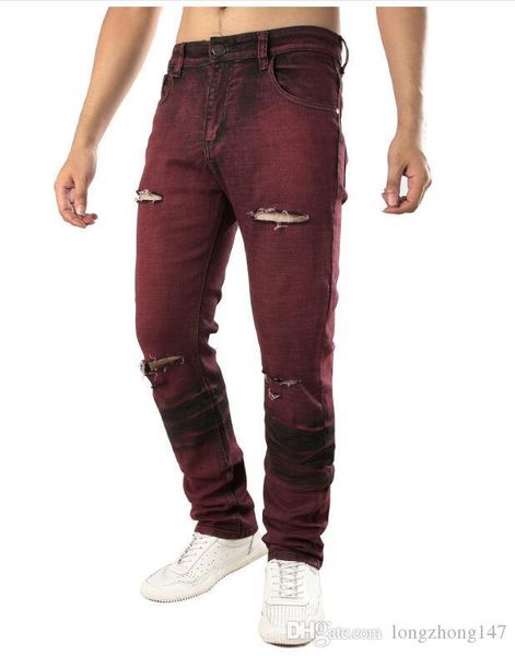men biker jeans straight draped jeans elasticity hole trousers broken pants man's bleached rippid pants slim casual fashion fold jeans, Blue
men biker jeans straight draped jeans elasticity hole trousers broken pants man's bleached rippid pants slim casual fashion fold jeans, Blue