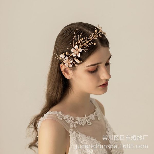 o537 bride headband with colored beaded handhair band factory direct sales pgraphy travel wear cosmetics, Golden;white
o537 bride headband with colored beaded handhair band factory direct sales pgraphy travel wear cosmetics, Golden;white