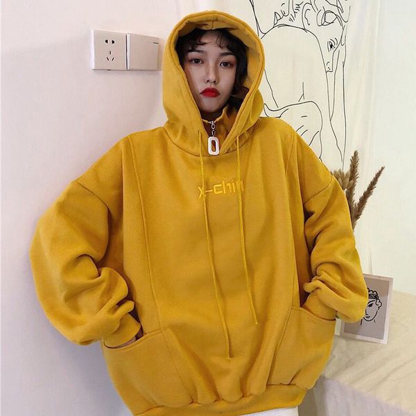 pure color yellow zipper hooded sweatershirt pullover daily pocket casual long sleeve blouse fashion women sport clothes, Black
pure color yellow zipper hooded sweatershirt pullover daily pocket casual long sleeve blouse fashion women sport clothes, Black
