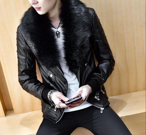 leather jacket male korean personality handsome plus velvet thick leather jacket trend men's fit winter motorcycle, Black
leather jacket male korean personality handsome plus velvet thick leather jacket trend men's fit winter motorcycle, Black
