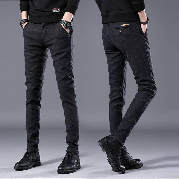 men's casual pants men's autumn and winter new youth slim feet cotton plus velvet warm trousers korean business pants, Black
men's casual pants men's autumn and winter new youth slim feet cotton plus velvet warm trousers korean business pants, Black