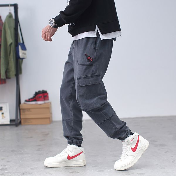 men's jeans men ankle-length casual harem loose jogger multi-pockets denim cargo pants vintage, Blue
men's jeans men ankle-length casual harem loose jogger multi-pockets denim cargo pants vintage, Blue