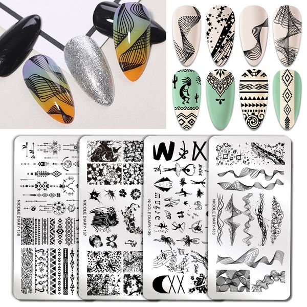 nicole diary plant flower nail stamping plates geometric line wave pattern nail art image stamp stencils templates tool, White
nicole diary plant flower nail stamping plates geometric line wave pattern nail art image stamp stencils templates tool, White