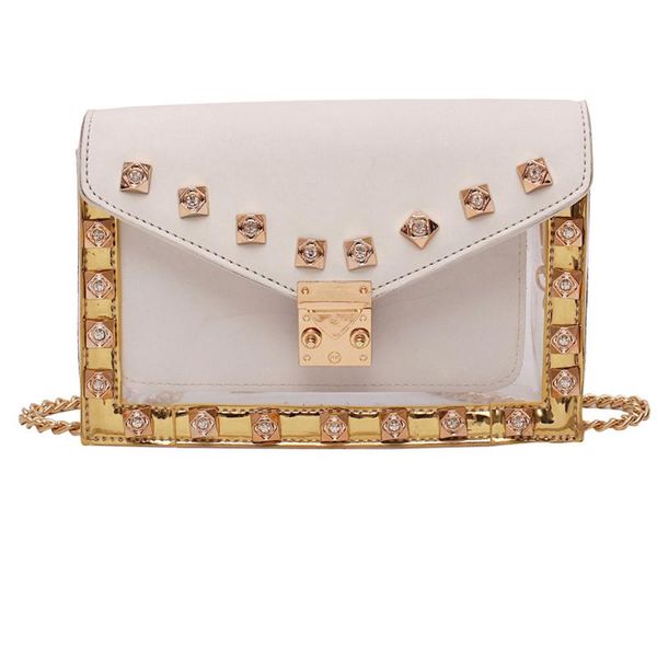 bolso mujer women's handbag diamonds rivet fashion transparent package pvc leather chain messenger composite bag sac a main
bolso mujer women's handbag diamonds rivet fashion transparent package pvc leather chain messenger composite bag sac a main