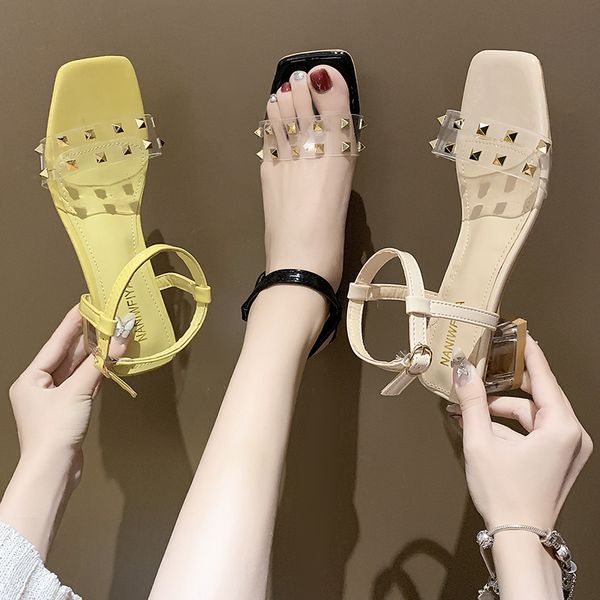 high heel sandal for women female sandals pvc shoes med buckle strap 2020 summer all-match block heels heeled ladies plastic, Black
high heel sandal for women female sandals pvc shoes med buckle strap 2020 summer all-match block heels heeled ladies plastic, Black