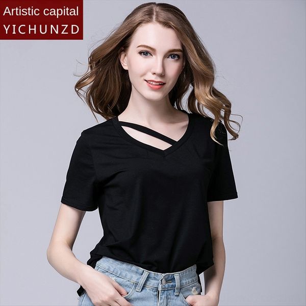 short-sleeved type t- women's loose modal women's t-shirt short-sleeved base shirt, White
short-sleeved type t- women's loose modal women's t-shirt short-sleeved base shirt, White