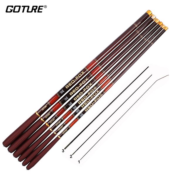 goture red-fox ultra light carbon fiber stream fishing rod 3.0m 3.6m 4.5m 5.4m 6.3m 7.2m telescopic carp fishing rod hand pole
goture red-fox ultra light carbon fiber stream fishing rod 3.0m 3.6m 4.5m 5.4m 6.3m 7.2m telescopic carp fishing rod hand pole