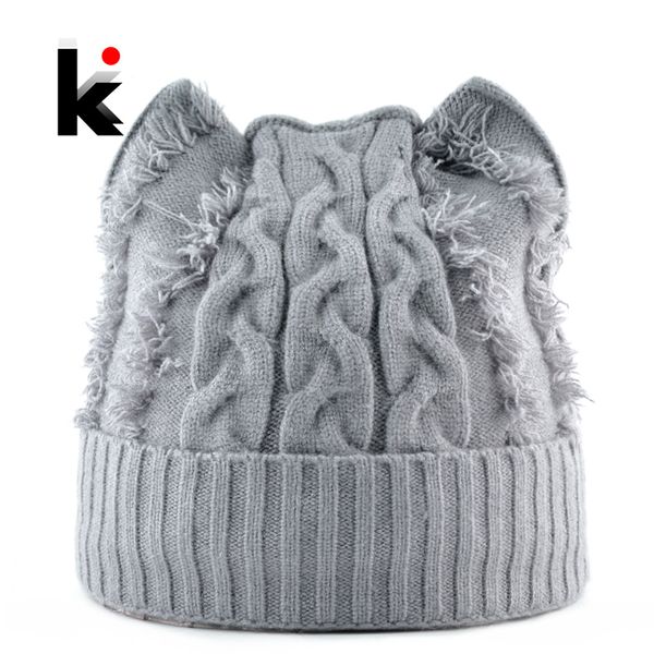 winter knitted hats women cute cat ears beanies skullies female knit angora warm caps with ear girls fashion bonnet femme mx191130, Blue;gray
winter knitted hats women cute cat ears beanies skullies female knit angora warm caps with ear girls fashion bonnet femme mx191130, Blue;gray