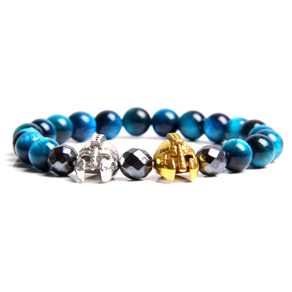 natural royal blue tiger eye beads bracelet silver gold sparta helmet charm bracelet energy courage jewelry for men, Black
natural royal blue tiger eye beads bracelet silver gold sparta helmet charm bracelet energy courage jewelry for men, Black