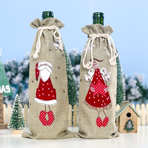 linen santa angel christmas wine bottle cover xmas party decors christmas drawstring gift bag champagne red wine bottle holder
linen santa angel christmas wine bottle cover xmas party decors christmas drawstring gift bag champagne red wine bottle holder