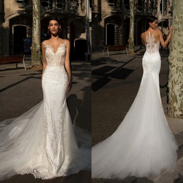 2019 berta sheer jewel neck mermaid wedding dresses sleeveless 3d appliques ruffles tulle court train vestido de novia bridal gowns bc0089
2019 berta sheer jewel neck mermaid wedding dresses sleeveless 3d appliques ruffles tulle court train vestido de novia bridal gowns bc0089