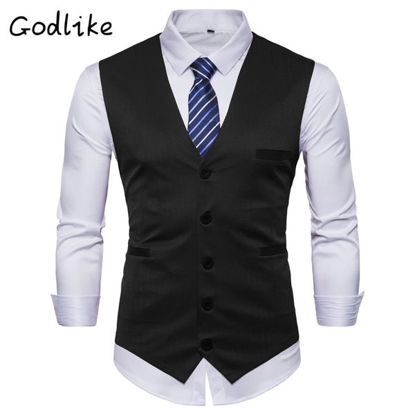 godlike 2019 men's new fashion business casual plain large casual vest, send a tie/ business vest waistcoat men, Black;white
godlike 2019 men's new fashion business casual plain large casual vest, send a tie/ business vest waistcoat men, Black;white
