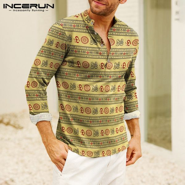2020 retro shirt men ethnic printed stand collar long sleeve button casual camisa masculina streetwear chic shirts men incerun, White;black
2020 retro shirt men ethnic printed stand collar long sleeve button casual camisa masculina streetwear chic shirts men incerun, White;black