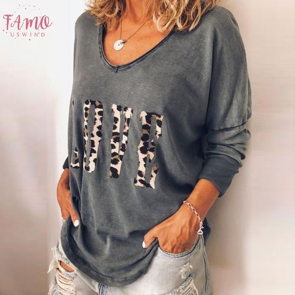 fashion long sleeve womens casual o neck leopard letter printed t shirts ladies spring autumn loose tees streetwear, White
fashion long sleeve womens casual o neck leopard letter printed t shirts ladies spring autumn loose tees streetwear, White