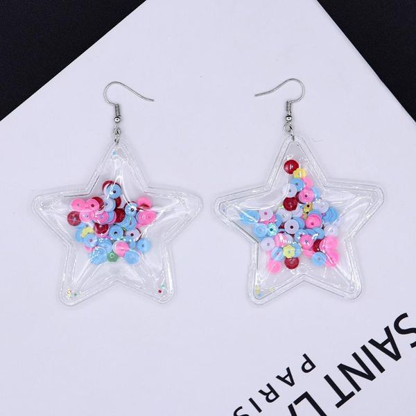 creative bling star transparent dangle drop earrings romantic harajuku quicksand earrings for woman girl sweet party jewelry, Silver
creative bling star transparent dangle drop earrings romantic harajuku quicksand earrings for woman girl sweet party jewelry, Silver