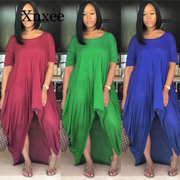 plus size solid summer loose casual dress women o-neck short sleeve ruched irregular long t-shirt dress streetwear maxi, Black;gray
plus size solid summer loose casual dress women o-neck short sleeve ruched irregular long t-shirt dress streetwear maxi, Black;gray
