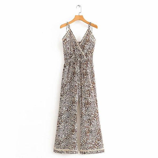 2020 spring new women's fashion wild high waist stitching lace leopard print sling jumpsuit loose wide leg pants, Black;white
2020 spring new women's fashion wild high waist stitching lace leopard print sling jumpsuit loose wide leg pants, Black;white