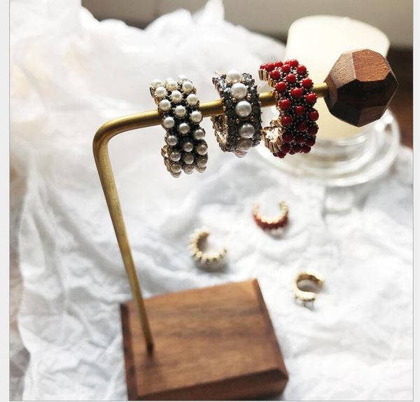 women vintage pearl earrings personality wild gold baroque s925 silver needle earrings, Golden
women vintage pearl earrings personality wild gold baroque s925 silver needle earrings, Golden