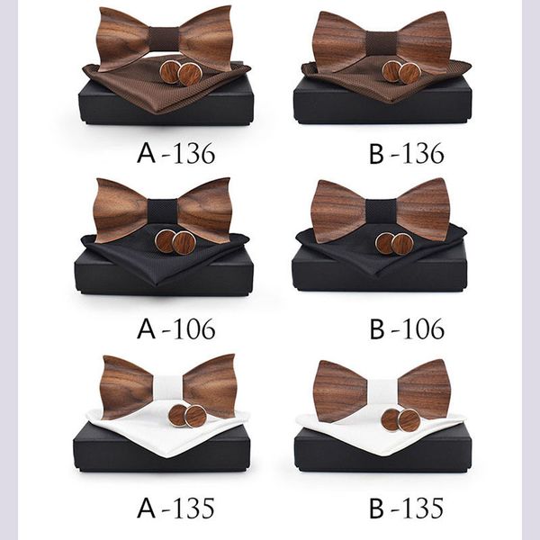 rbocott handmade wooden bow tie handkerchief cufflinks set men's 3d bow tie wood pocket square with box fashion for men wedding, Black;blue
rbocott handmade wooden bow tie handkerchief cufflinks set men's 3d bow tie wood pocket square with box fashion for men wedding, Black;blue