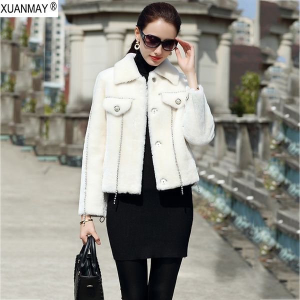 fashion brand design faux lamb fur coats pu leather inside jackets women luxury diamonds pearls elegant chic spring coat women, Black
fashion brand design faux lamb fur coats pu leather inside jackets women luxury diamonds pearls elegant chic spring coat women, Black