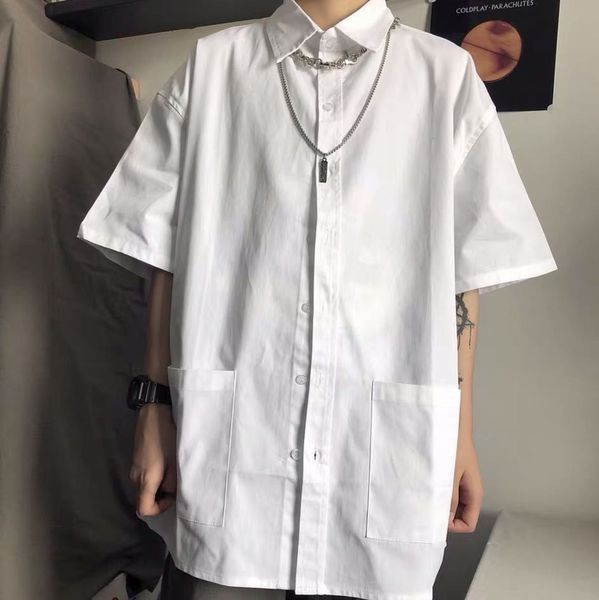2020 summer new youth popular men's korean version of ins solid color five-point sleeve shirt fashion casual shirt jacket, White;black
2020 summer new youth popular men's korean version of ins solid color five-point sleeve shirt fashion casual shirt jacket, White;black