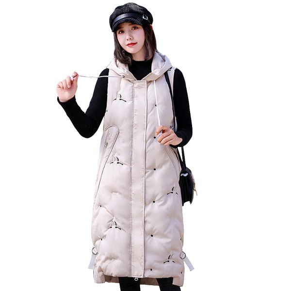 vest women autumn winter parka cotton padded hooded zipper embroidery sleeveless long jacket waistcoat female plus size, Black;white
vest women autumn winter parka cotton padded hooded zipper embroidery sleeveless long jacket waistcoat female plus size, Black;white