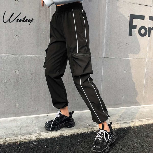 weekeep black ankle-length high waist pants women pockets patchwork cargo pants 2020 streetwear pencil women trousers, Black;white
weekeep black ankle-length high waist pants women pockets patchwork cargo pants 2020 streetwear pencil women trousers, Black;white