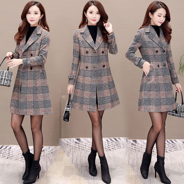 2019 womens spring jacket korean slim autumn woolen coat ladies plus size 3xl plaid casual jacket mid long female outerwear n864, Black
2019 womens spring jacket korean slim autumn woolen coat ladies plus size 3xl plaid casual jacket mid long female outerwear n864, Black