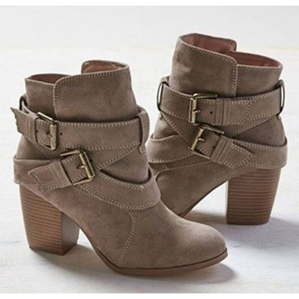 women ankle boots high heels woman thick heel women's belt buckle female round toe flock comfort shoes ladies pumps plus size, Black
women ankle boots high heels woman thick heel women's belt buckle female round toe flock comfort shoes ladies pumps plus size, Black